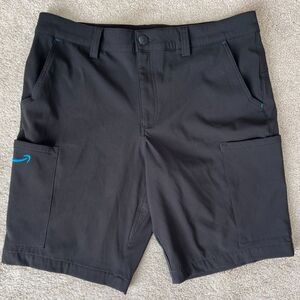 Amazon Luly Yang Shorts Mens 32-34 (Act 36) Medium Cargo Stretch Black Pockets